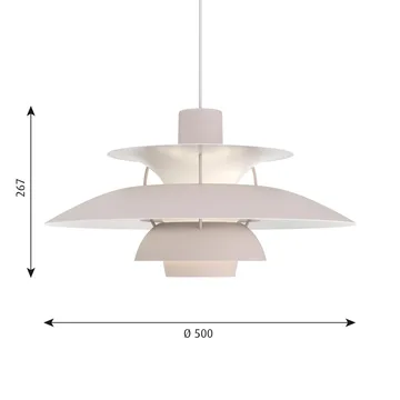 Lámpara colgante PH 5 - Ø500, Gris ostra - Louis Poulsen