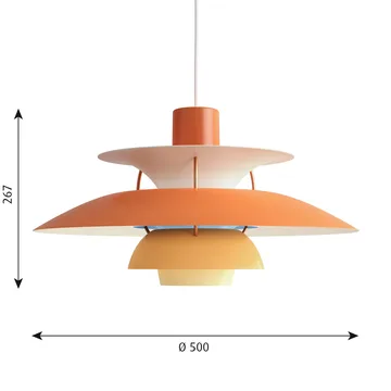 Lámpara colgante PH 5 - Ø500, Naranja - Louis Poulsen