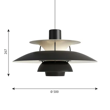 Lámpara colgante PH 5 - Ø500, Negro - Louis Poulsen