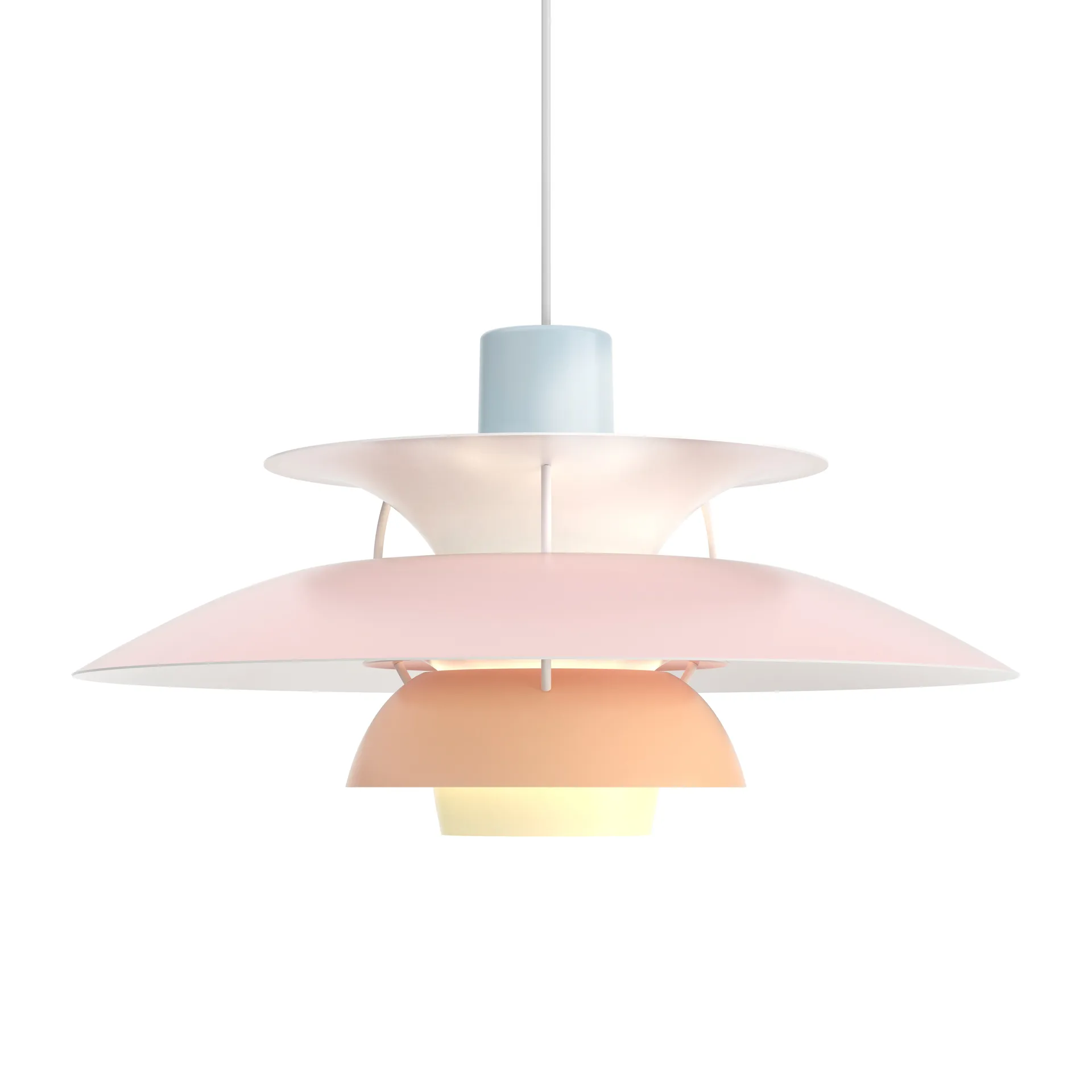 Lámpara colgante PH 5, Ø500, Pastel-azul-rosa-melocotón Louis Poulsen