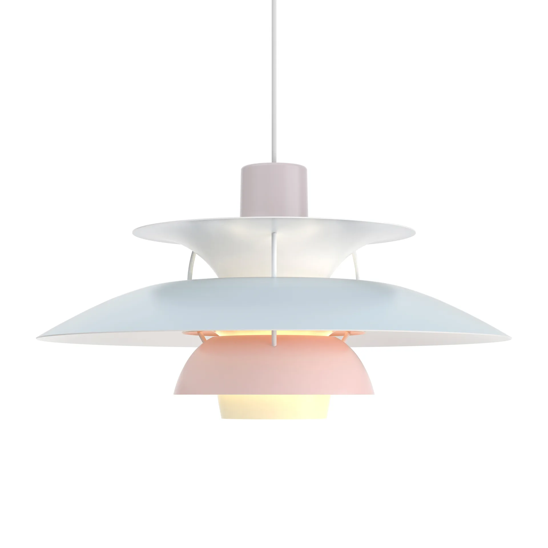 Lámpara colgante PH 5, Ø500, Pastel-gris ostra-azul-rosa Louis Poulsen