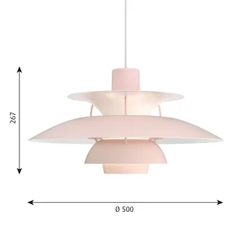 Lámpara colgante PH 5 - Ø500, Rosa claro - Louis Poulsen
