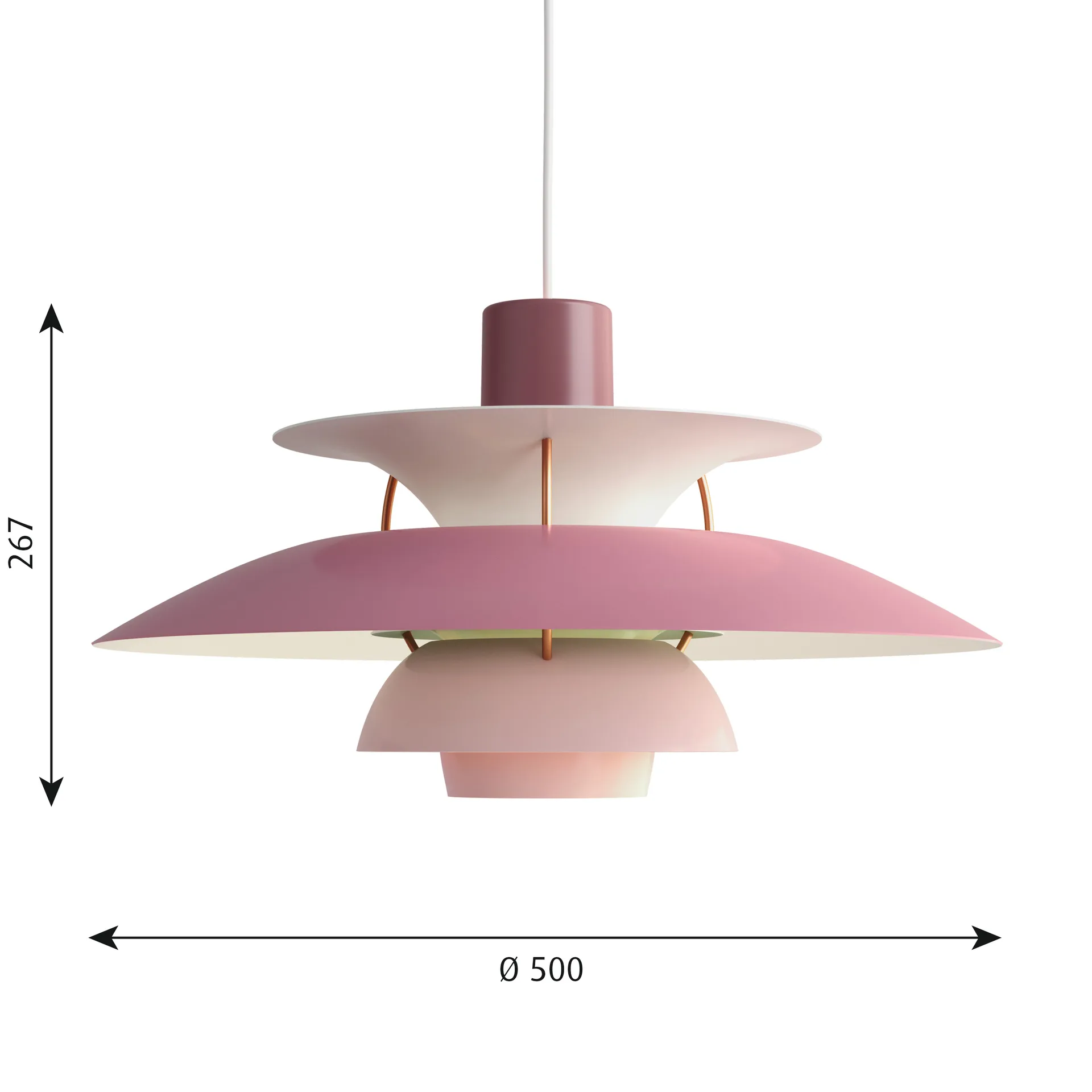 Lámpara colgante PH 5, Ø500, Rosa Louis Poulsen