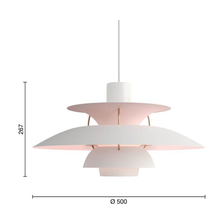 Lámpara colgante PH 5 Anniversary edition, Matte white-pale rose Louis Poulsen