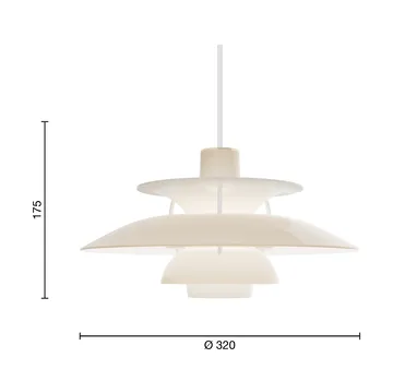 Lámpara colgante PH 5 de Ø32 cm - Opal beige - Louis Poulsen