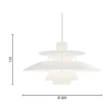 Lámpara colgante PH 5 de Ø32 cm - Opal white - Louis Poulsen