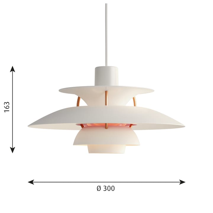 Lámpara colgante PH 5 MINI, Blanco moderno Louis Poulsen