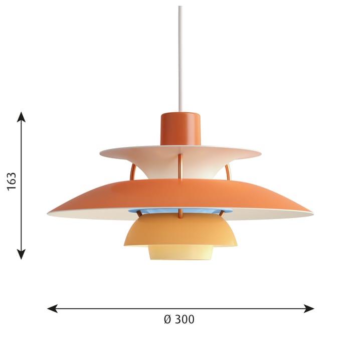 Lámpara colgante PH 5 MINI, Naranja Louis Poulsen