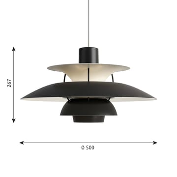 Lámpara colgante PH 5 monocromo - Negro - Louis Poulsen