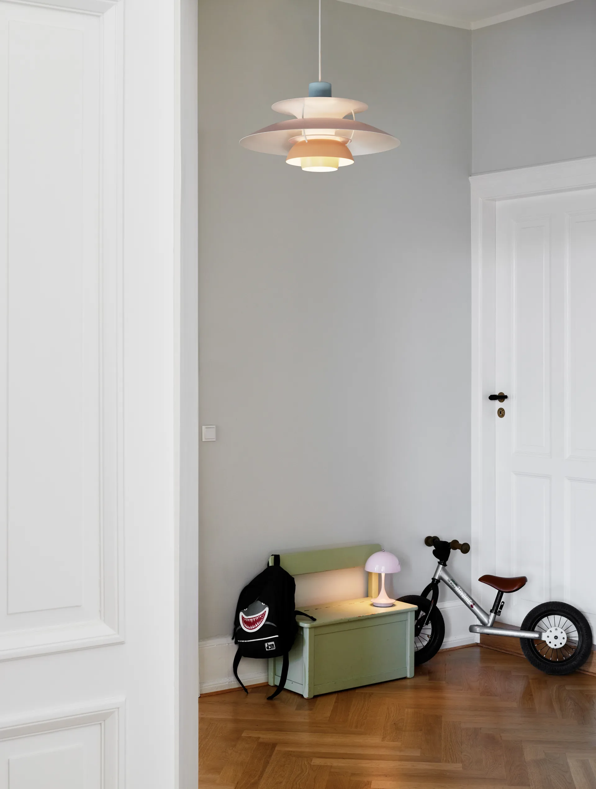 Lámpara colgante PH 5, Pastel-azul-rosa-melocotón Louis Poulsen