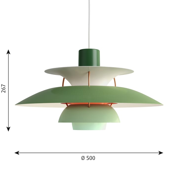Lámpara colgante PH 5, Verde Louis Poulsen