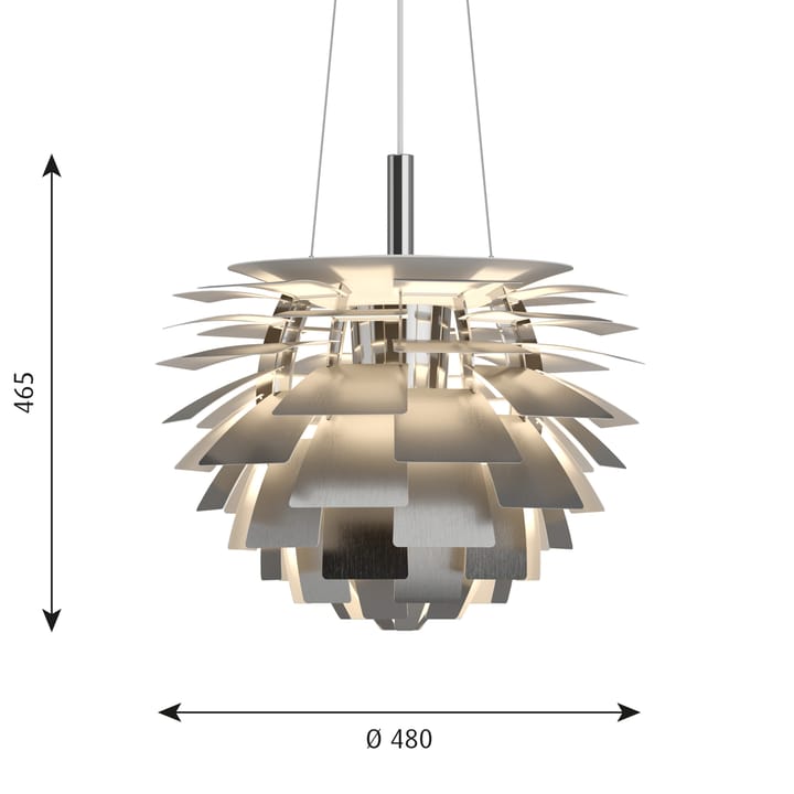 Lámpara colgante PH Artichoke Ø48 cm, Acero inoxidable Louis Poulsen