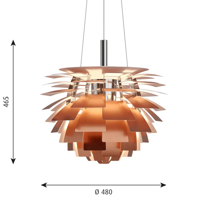 Lámpara colgante PH Artichoke Ø48 cm, Cobre Louis Poulsen