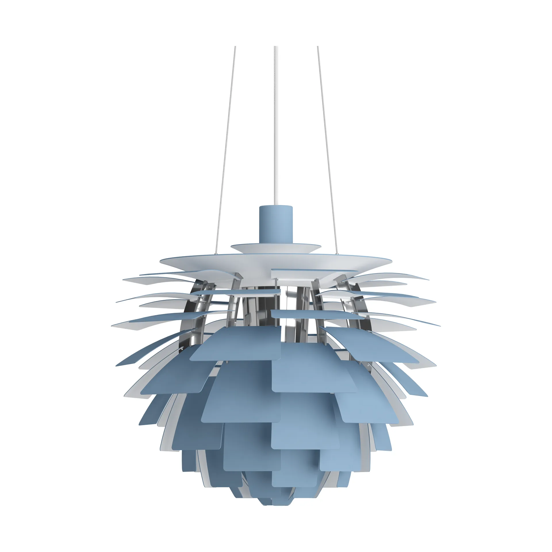 Lámpara colgante PH Artichoke Ø48 cm, Dusty blue-high lustre chrome plated Louis Poulsen