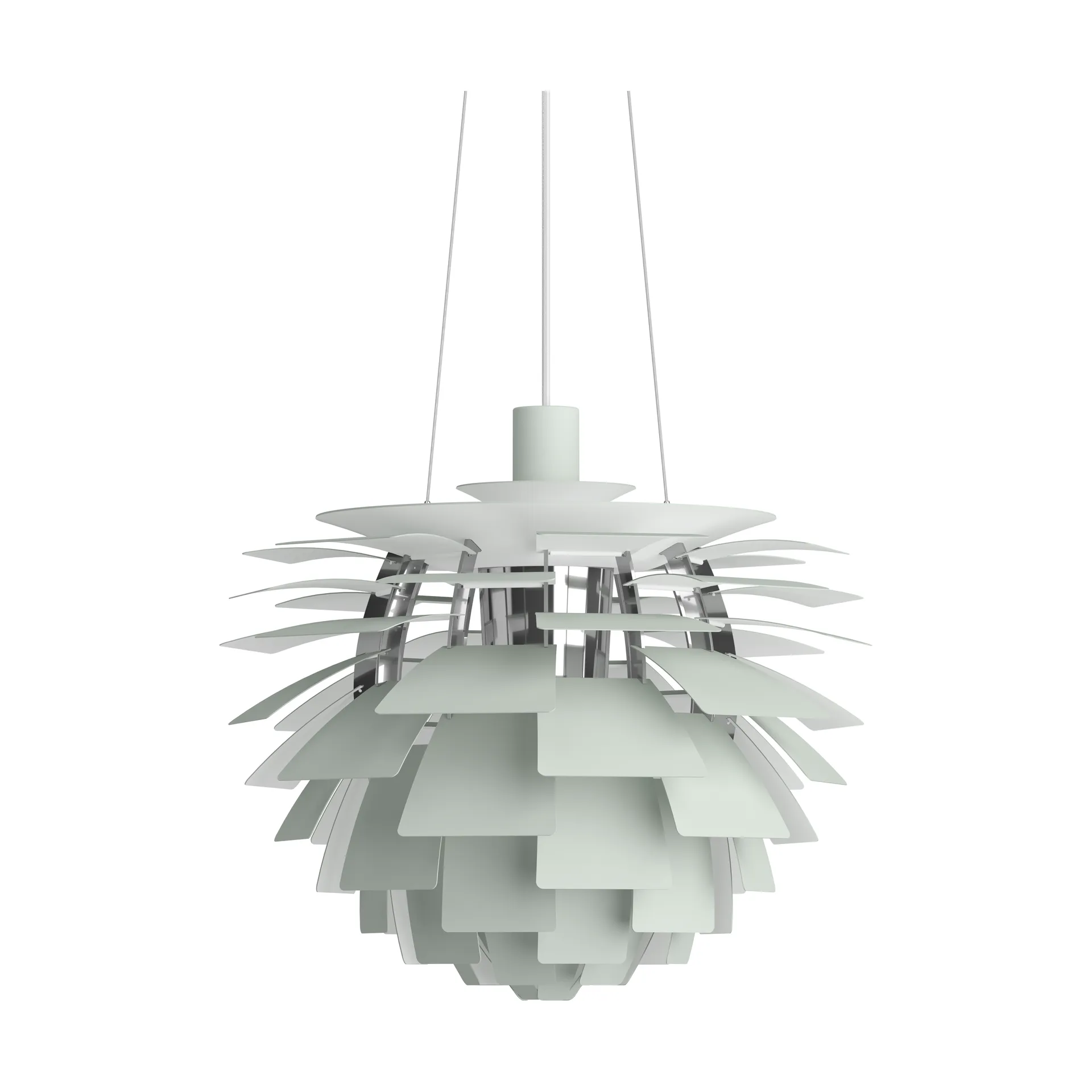 Lámpara colgante PH Artichoke Ø48 cm, Dusty green-high lustre chrome plated Louis Poulsen