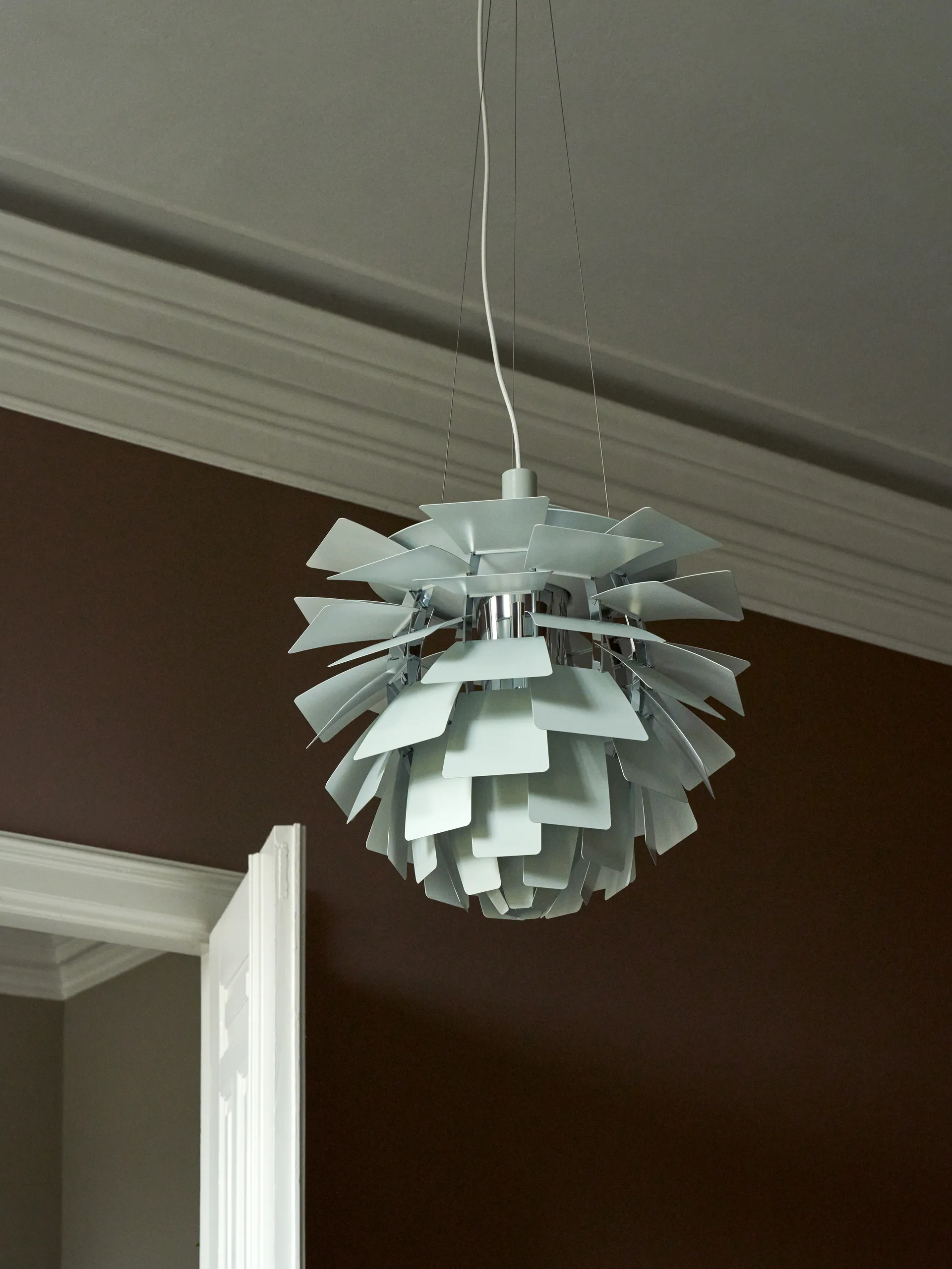 Lámpara colgante PH Artichoke Ø48 cm, Dusty green-high lustre chrome plated Louis Poulsen