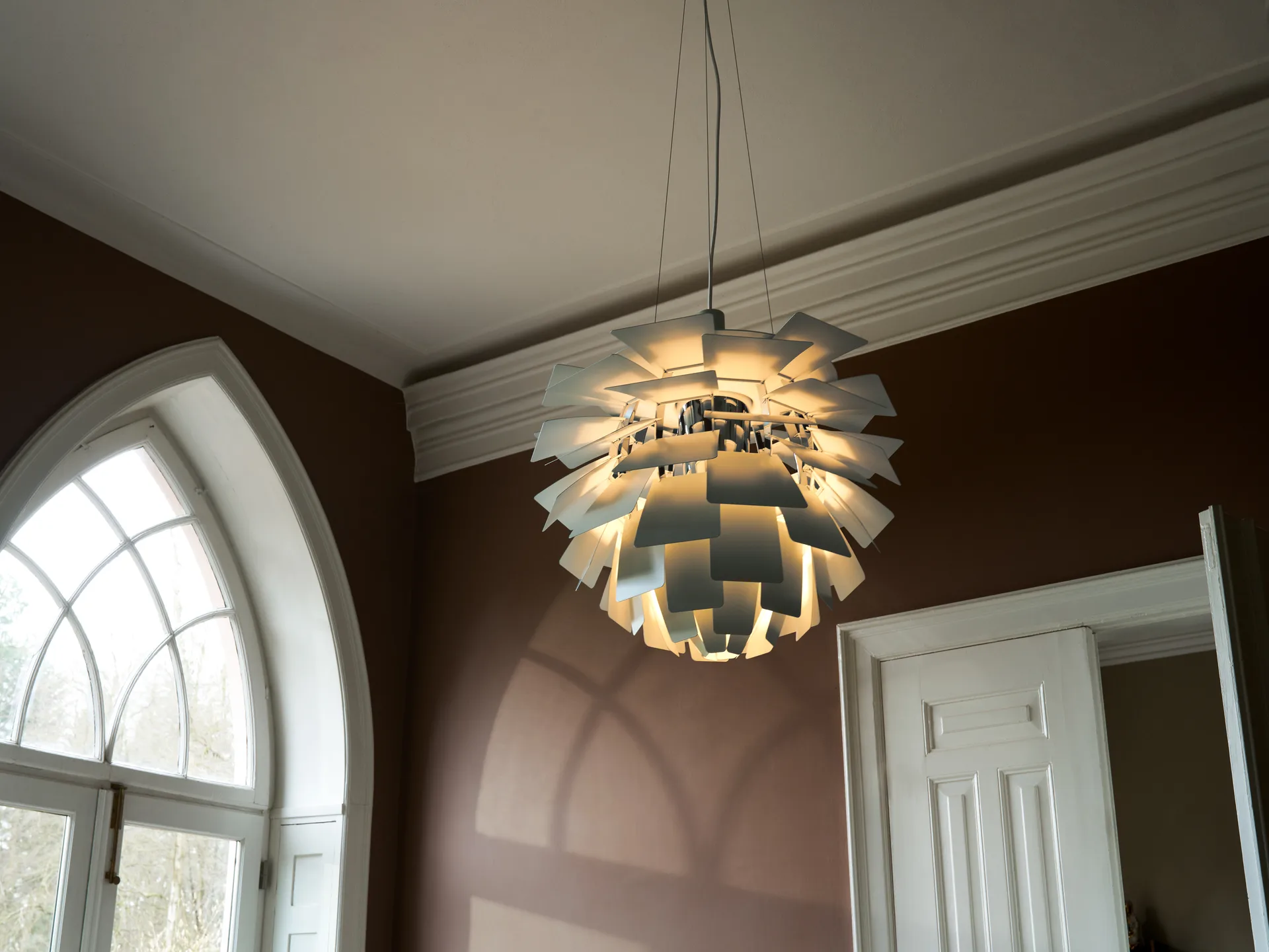 Lámpara colgante PH Artichoke Ø48 cm, Dusty green-high lustre chrome plated Louis Poulsen