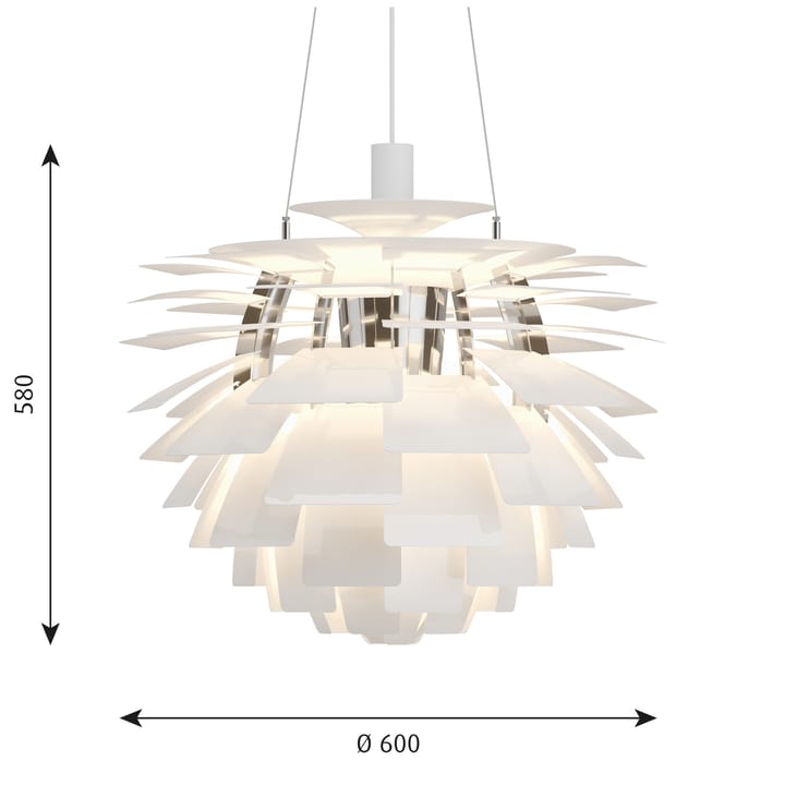 Lámpara colgante PH Artichoke Ø60 cm, Blanco Louis Poulsen