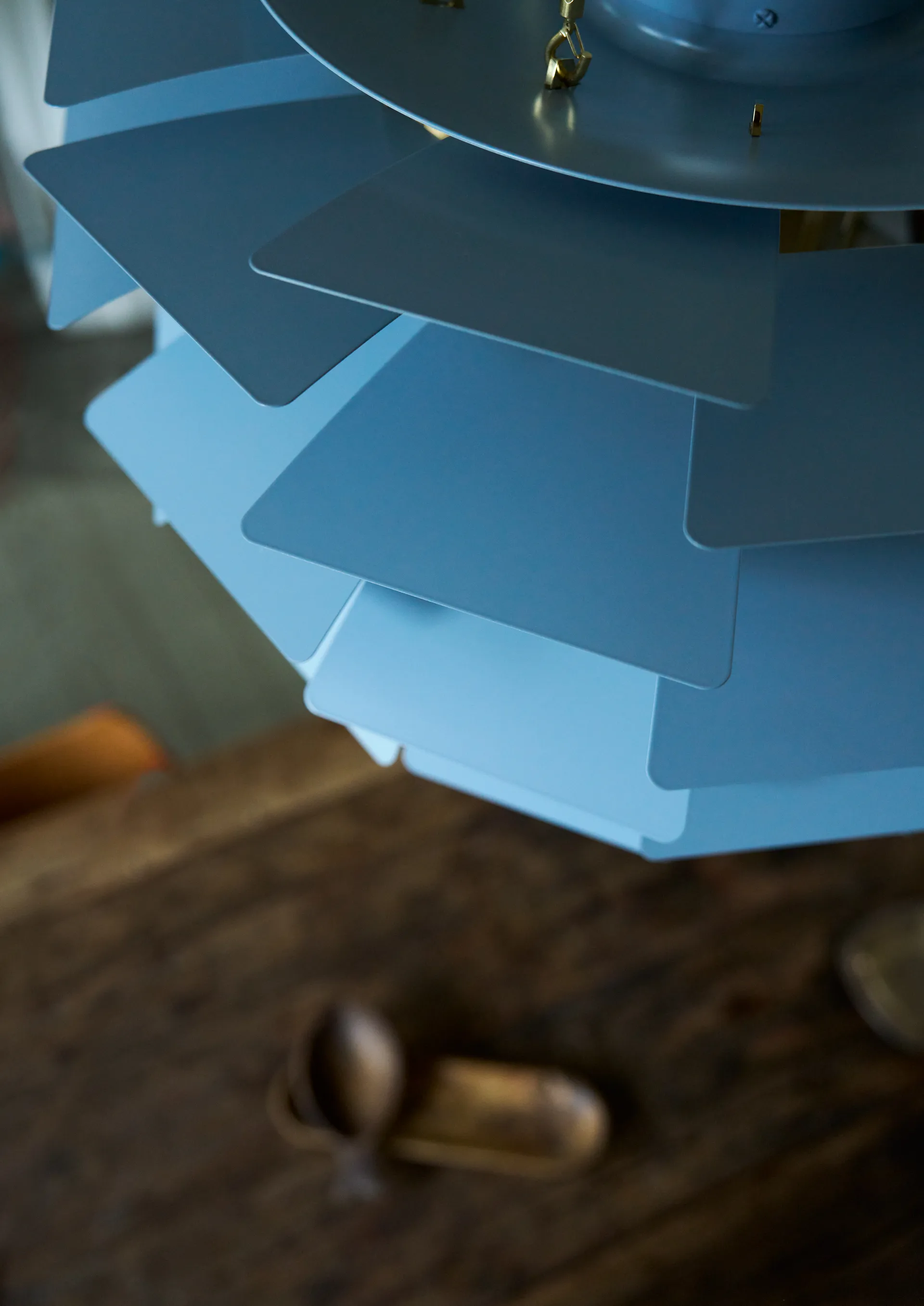 Lámpara colgante PH Artichoke Ø60 cm, Dusty blue-brass metallised Louis Poulsen