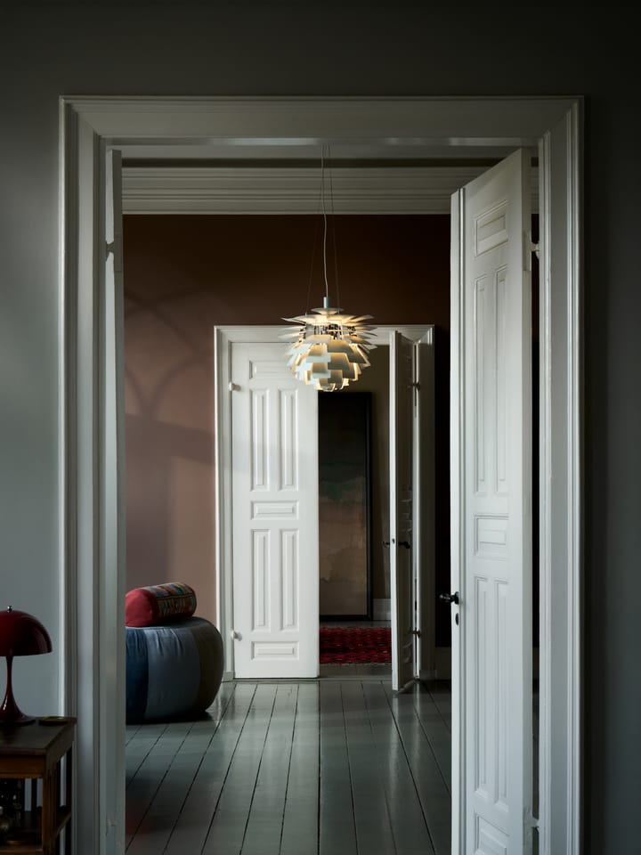 Lámpara colgante PH Artichoke Ø60 cm, Dusty green-high lustre chrome plated Louis Poulsen