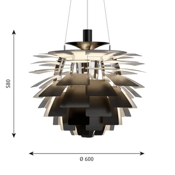 Lámpara colgante PH Artichoke Ø60 cm - Negro - Louis Poulsen