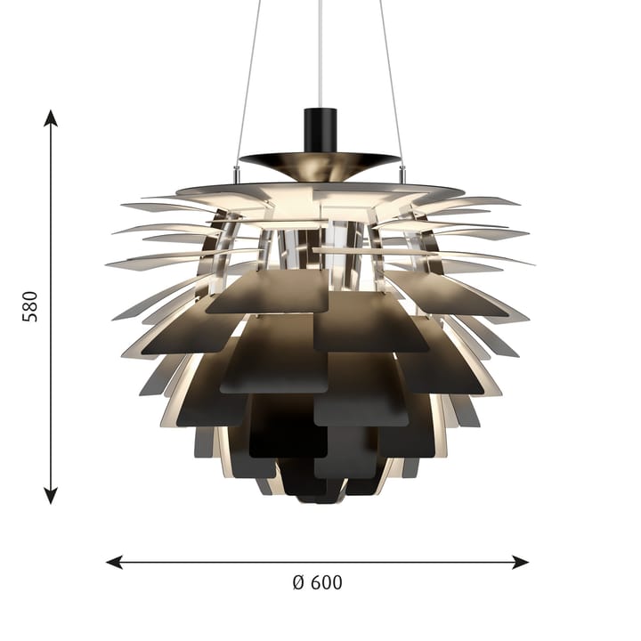 Lámpara colgante PH Artichoke Ø60 cm, Negro Louis Poulsen