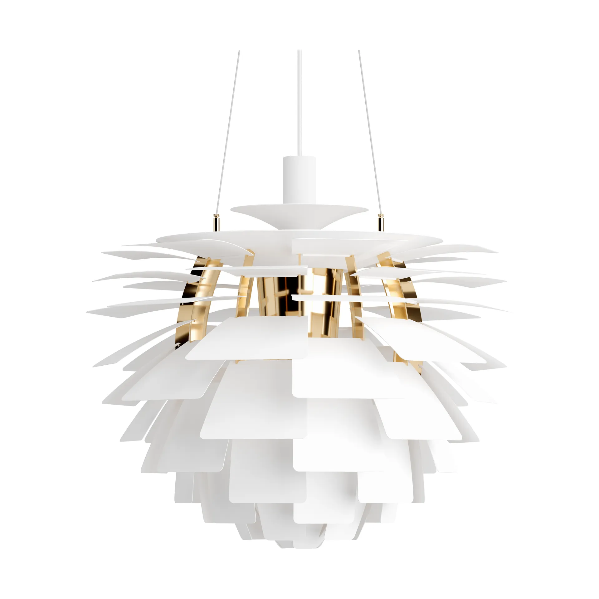 Lámpara colgante PH Artichoke Ø60 cm, Soft white-brass metallised Louis Poulsen