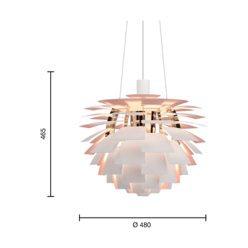 Lámpara colgante PH Artichoke Anniversary edition - Matte white-pale rose Ø48 cm - Louis Poulsen