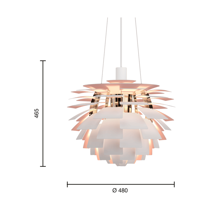 Lámpara colgante PH Artichoke Anniversary edition, Matte white-pale rose Ø48 cm Louis Poulsen