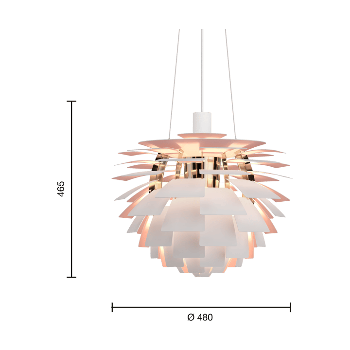 Lámpara colgante PH Artichoke Anniversary edition - Matte white-pale rose Ø48 cm - Louis Poulsen