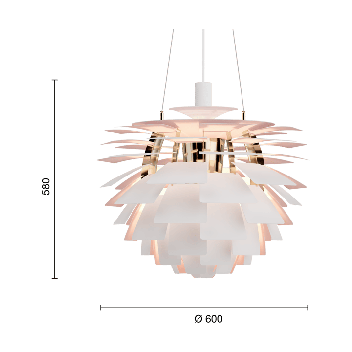 Lámpara colgante PH Artichoke Anniversary edition, Matte white-pale rose Ø60 cm Louis Poulsen