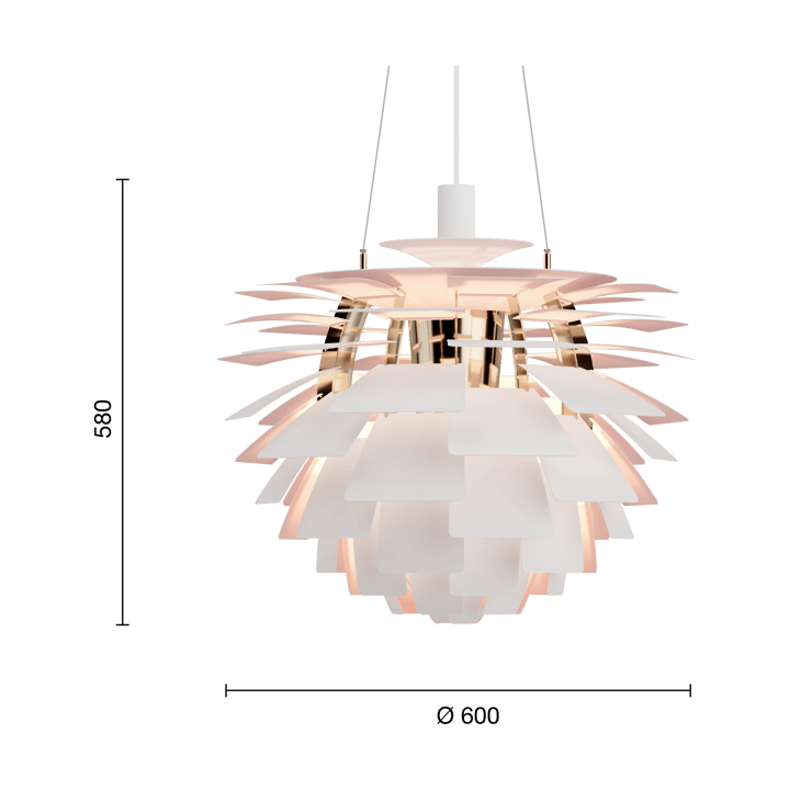 Lámpara colgante PH Artichoke Anniversary edition - Matte white-pale rose Ø60 cm - Louis Poulsen