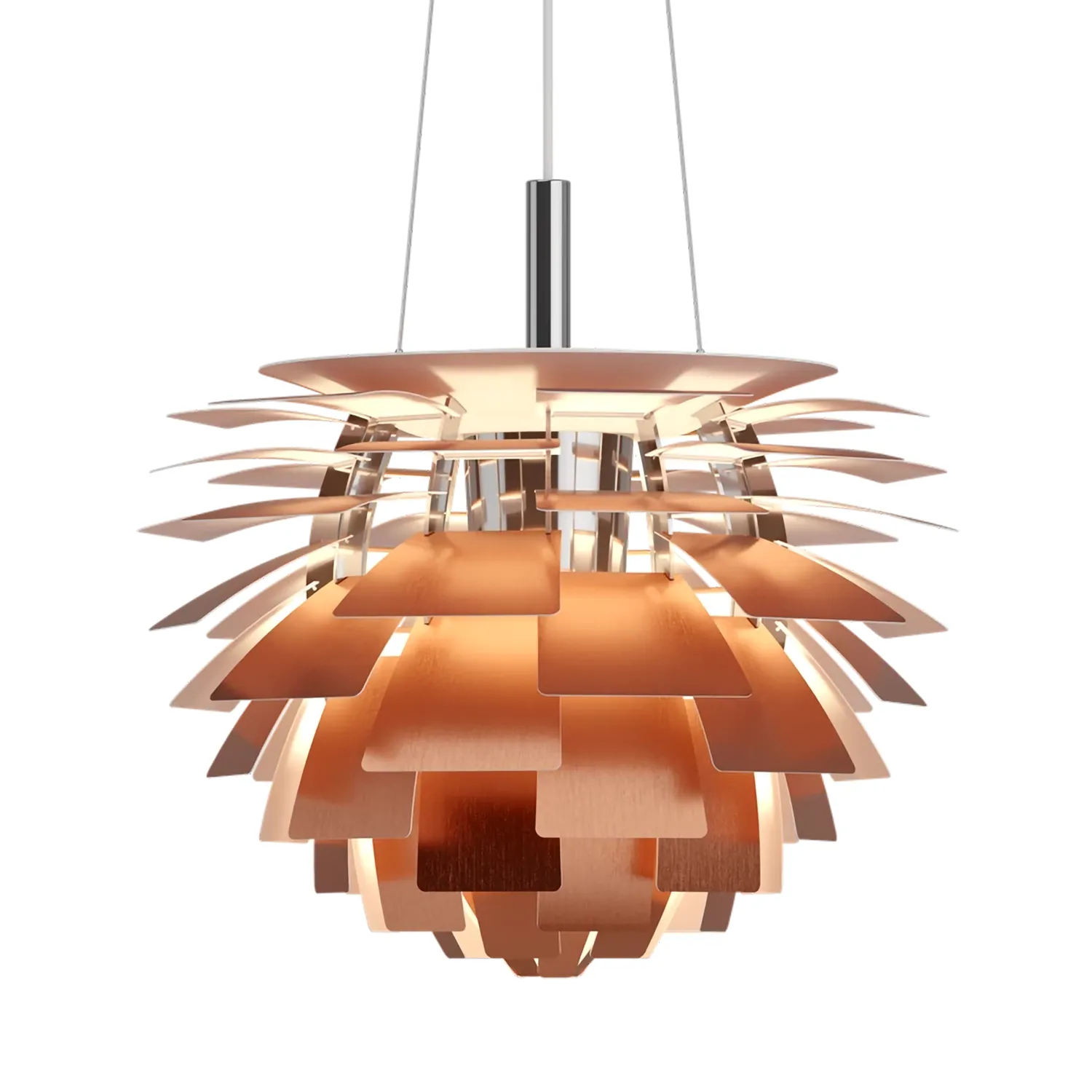 Lámpara colgante PH Artichoke E27 5,5 m cable, Cobre, Ø72 cm Louis Poulsen