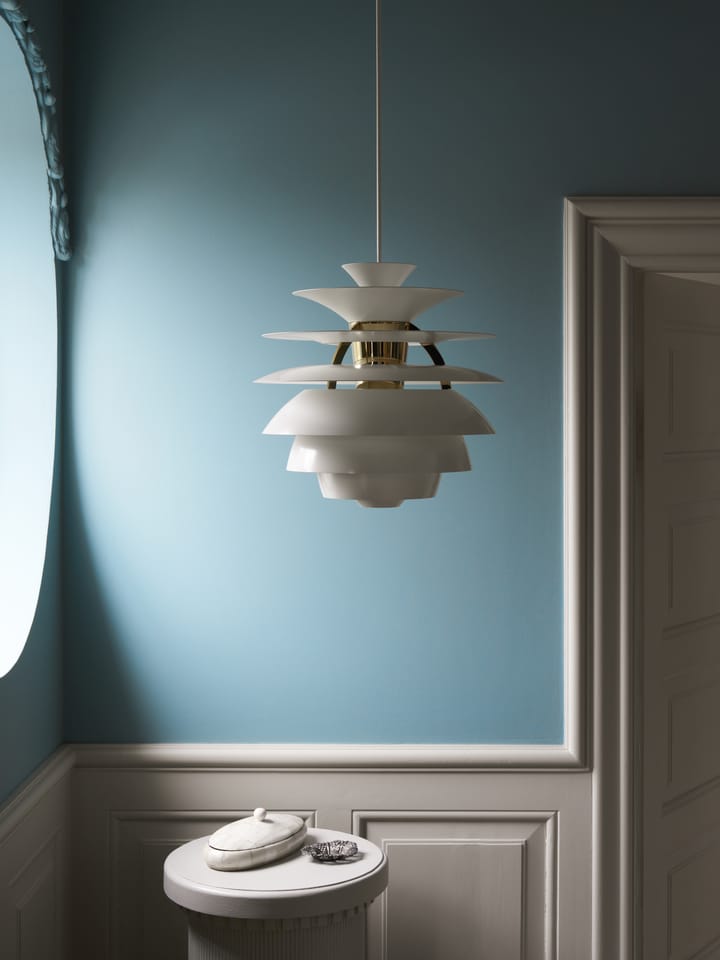 Lámpara colgante PH Snowball, Dusty blue-brass Louis Poulsen