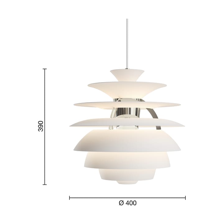 Lámpara colgante PH Snowball, Soft white-brass Louis Poulsen