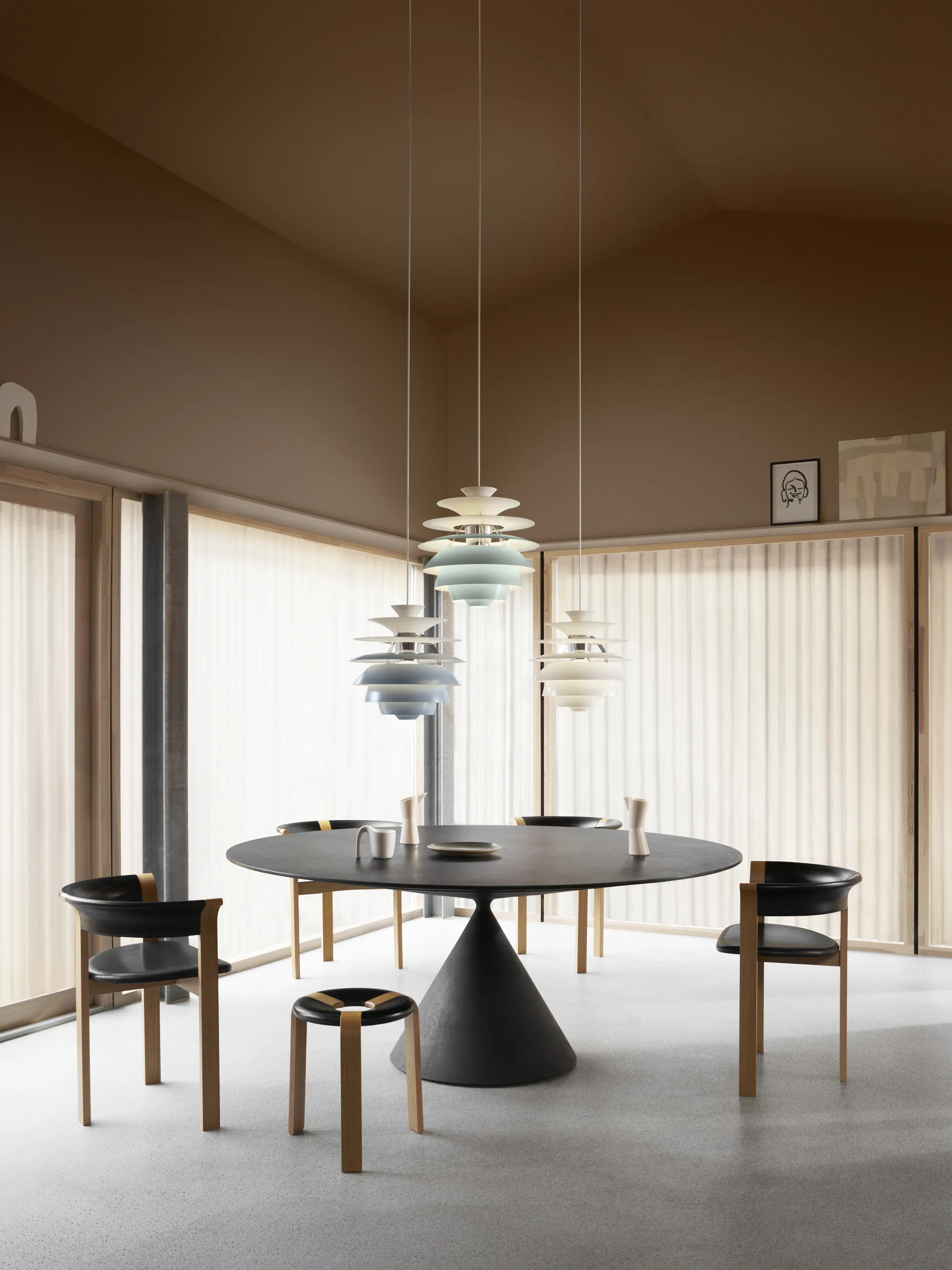 Lámpara colgante PH Snowball, Soft white-chrome Louis Poulsen