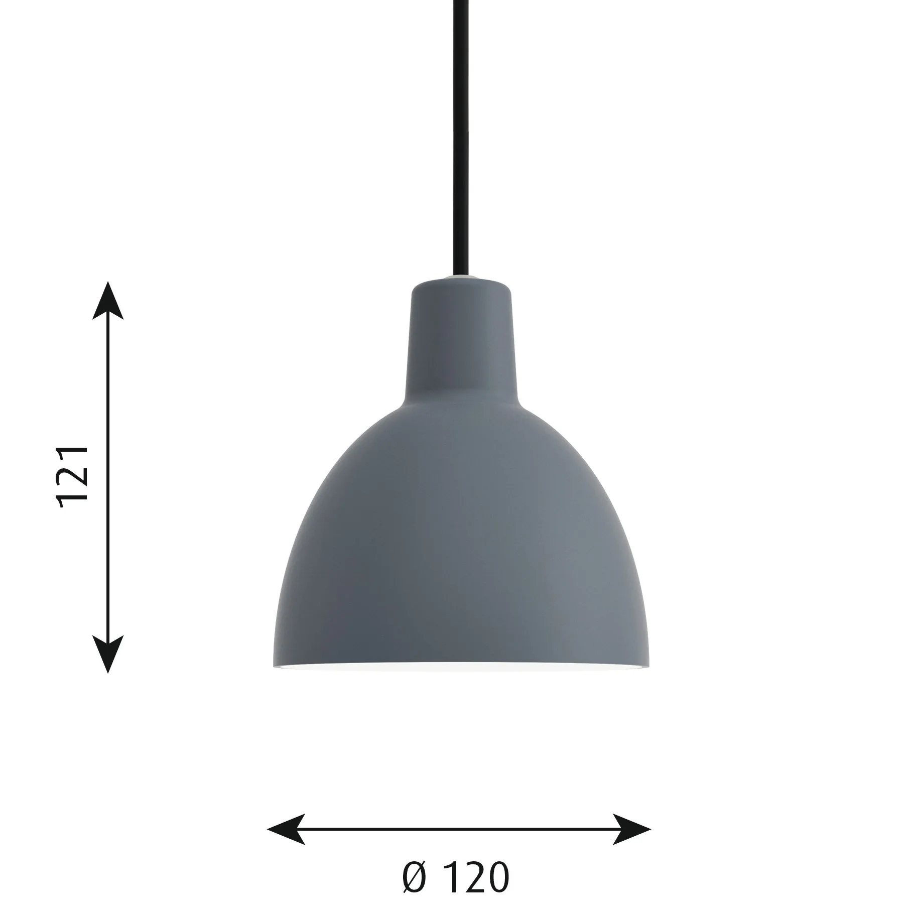 Lámpara colgante Toldbod 120, Azul-gris Louis Poulsen