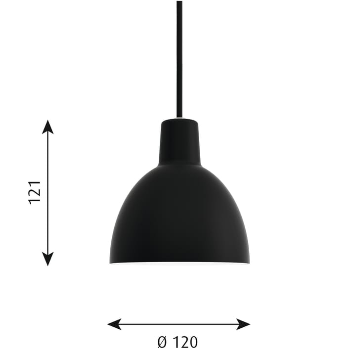 Lámpara colgante Toldbod 120, Negro Louis Poulsen
