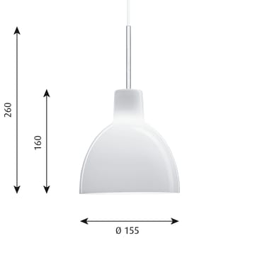 Lámpara colgante Toldbod 155 - Vidrio opal blanco - Louis Poulsen