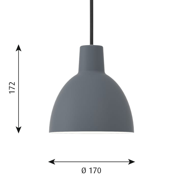 Lámpara colgante Toldbod 170, Azul-gris Louis Poulsen