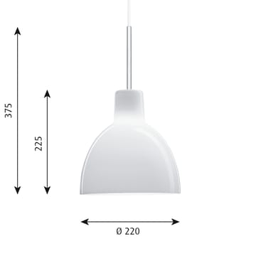 Lámpara colgante Toldbod 220 - Vidrio opal blanco - Louis Poulsen