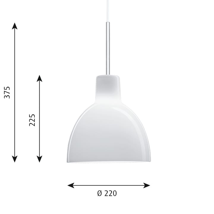 Lámpara colgante Toldbod 220, Vidrio opal blanco Louis Poulsen