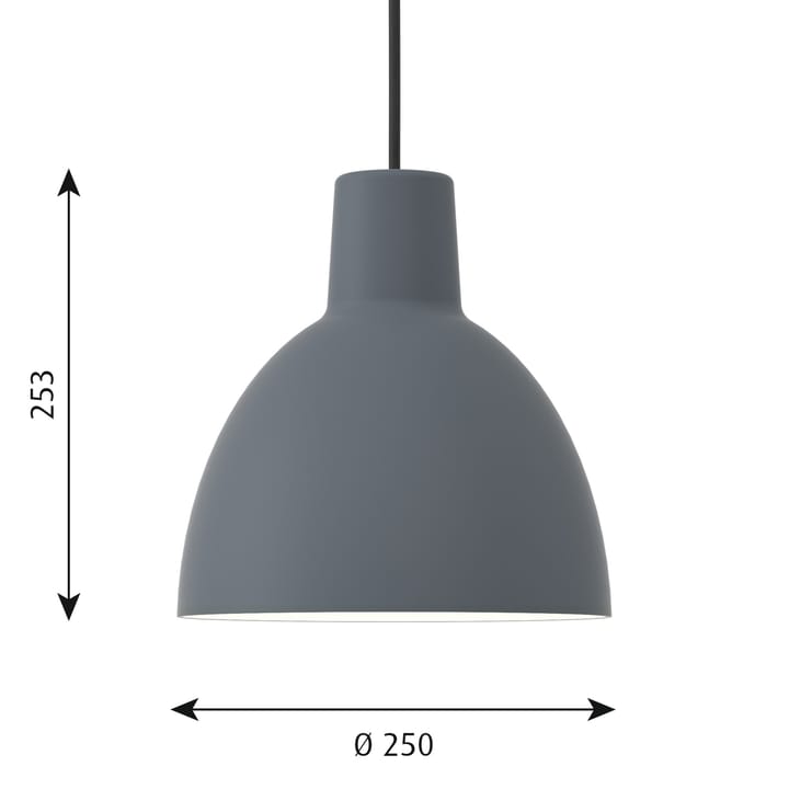Lámpara colgante Toldbod 250, Azul-gris Louis Poulsen