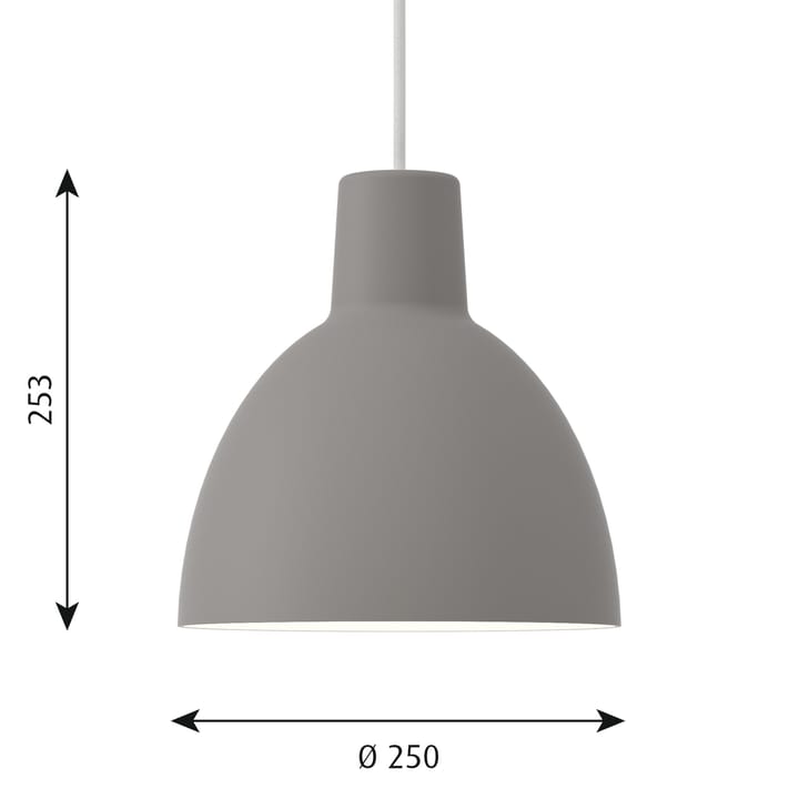 Lámpara colgante Toldbod 250, Gris claro Louis Poulsen