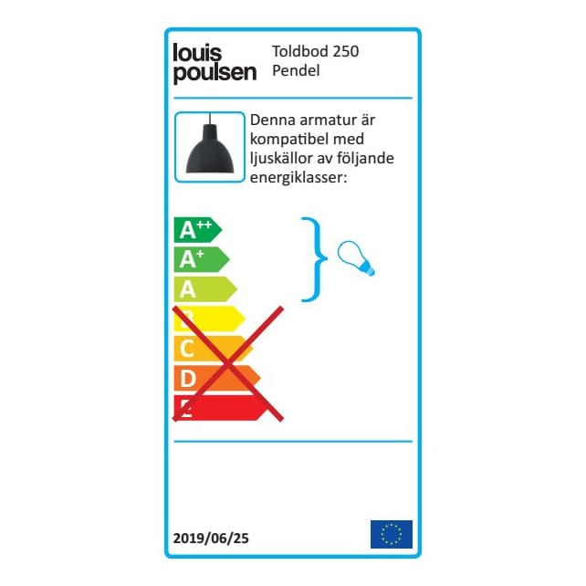 Lámpara colgante Toldbod 250, Negro Louis Poulsen