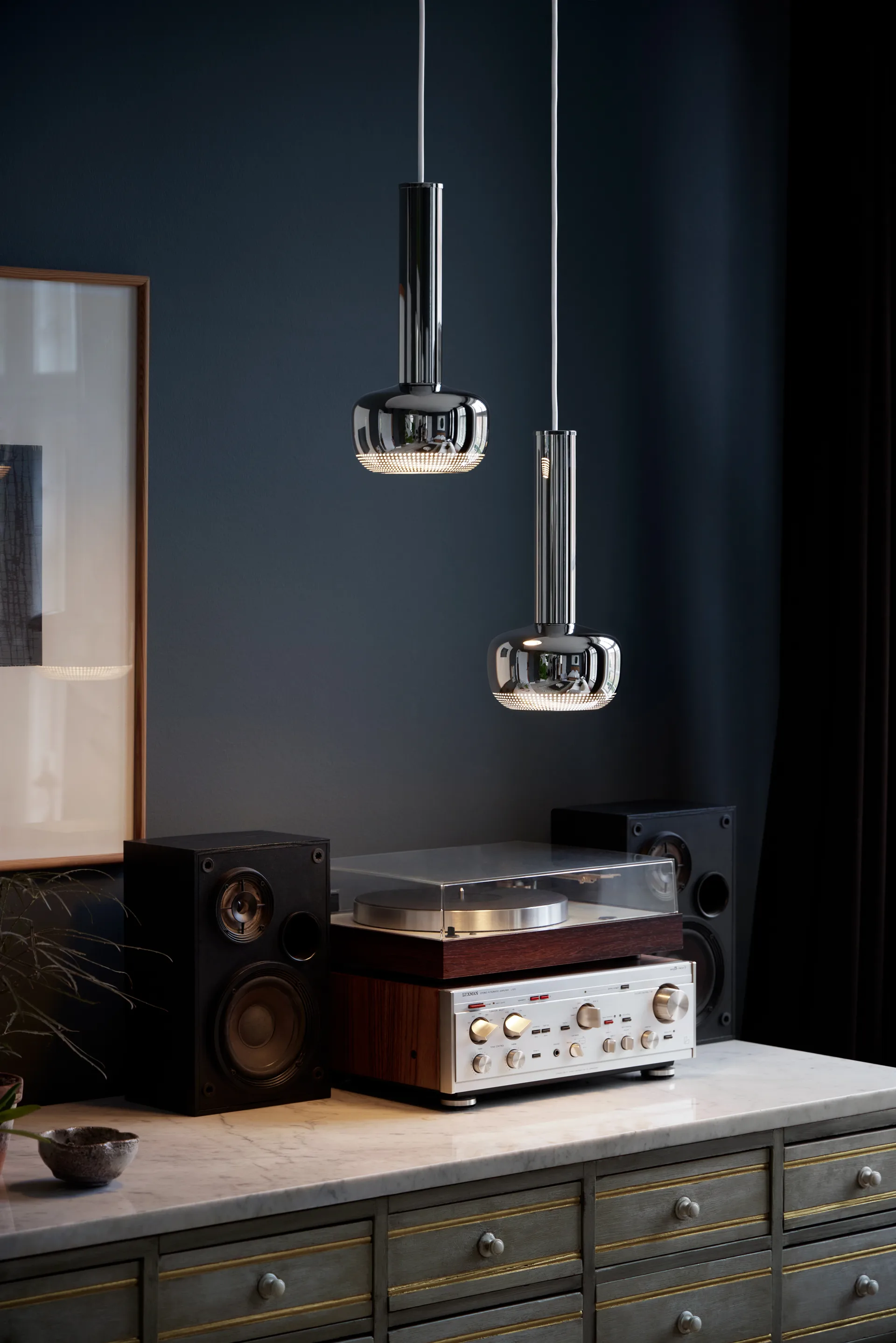 Lámpara colgante VL 56, Cromado de alto brillo Louis Poulsen