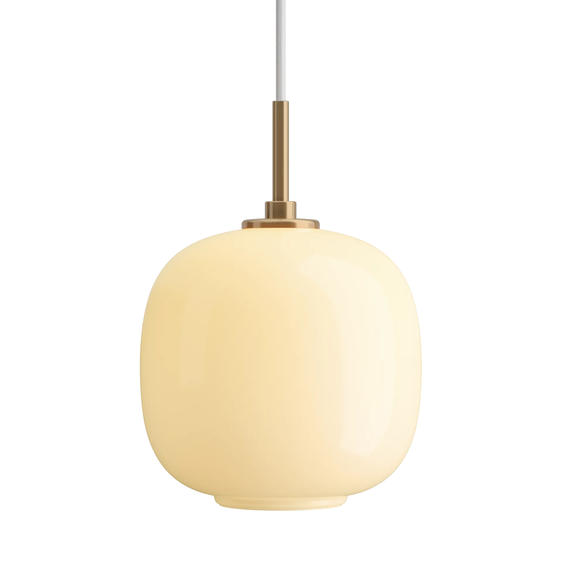 Lámpara colgante VL45 Radiohus Ø17,5 cm, Brass-pale yellow glass Louis Poulsen