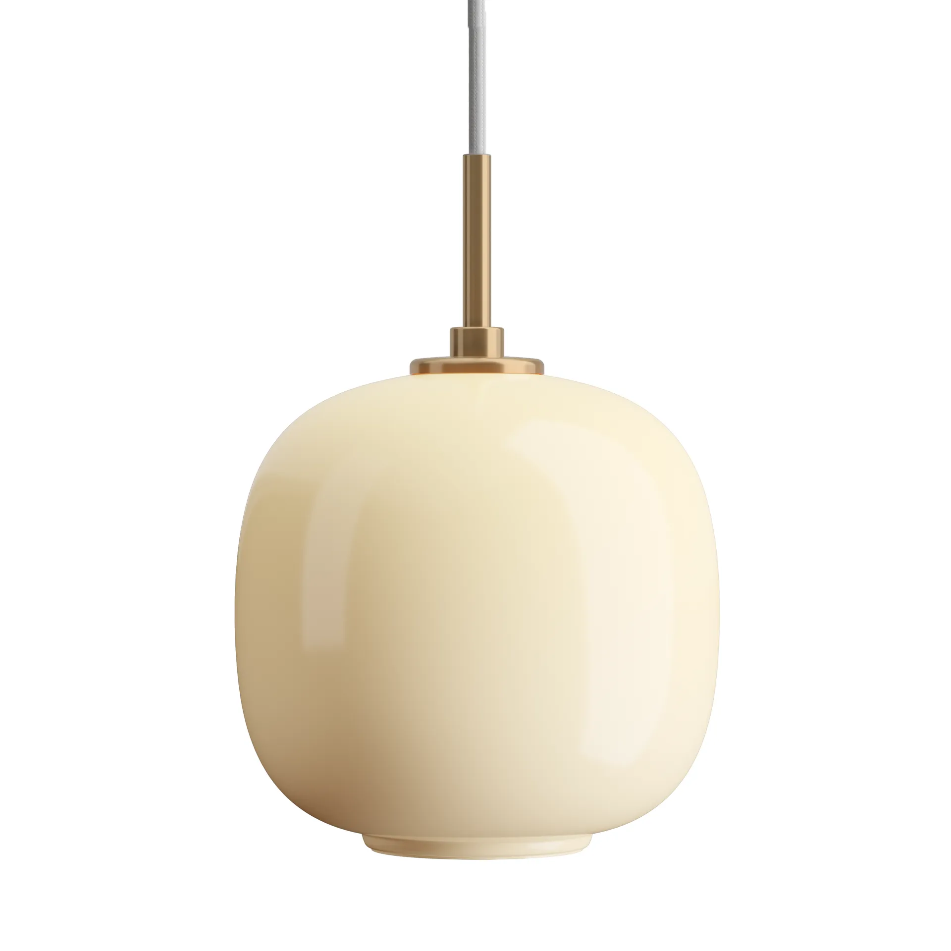 Lámpara colgante VL45 Radiohus Ø17,5 cm, Brass-pale yellow glass Louis Poulsen