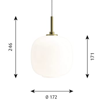Lámpara colgante VL45 Radiohus Ø17,5 cm - Brass-white opal glass - Louis Poulsen