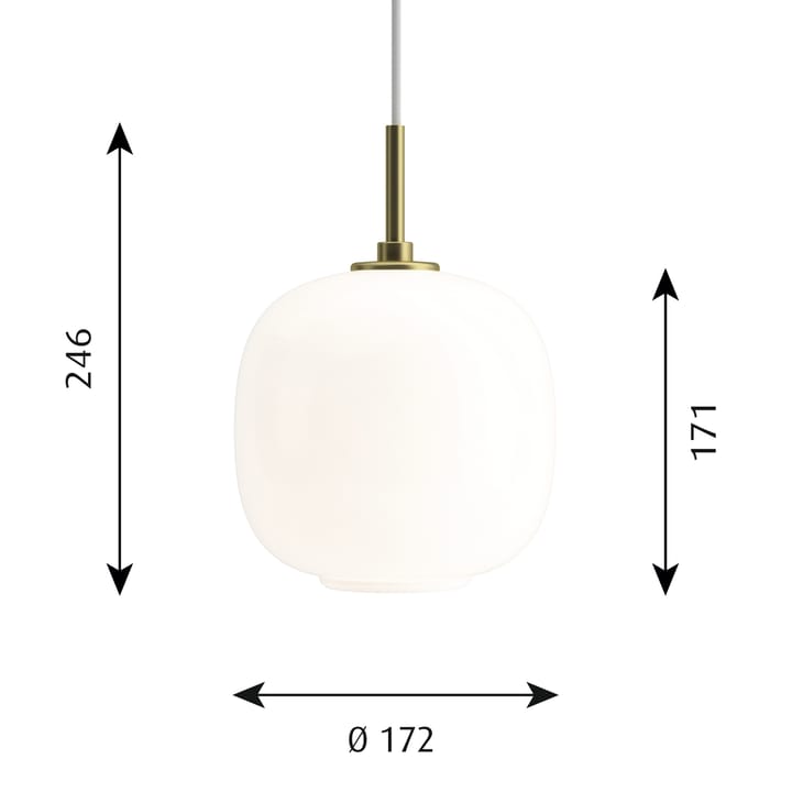 Lámpara colgante VL45 Radiohus Ø17,5 cm, Brass-white opal glass Louis Poulsen